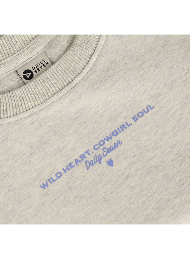 Daily7 - Sweater backprint - Creme grey melange