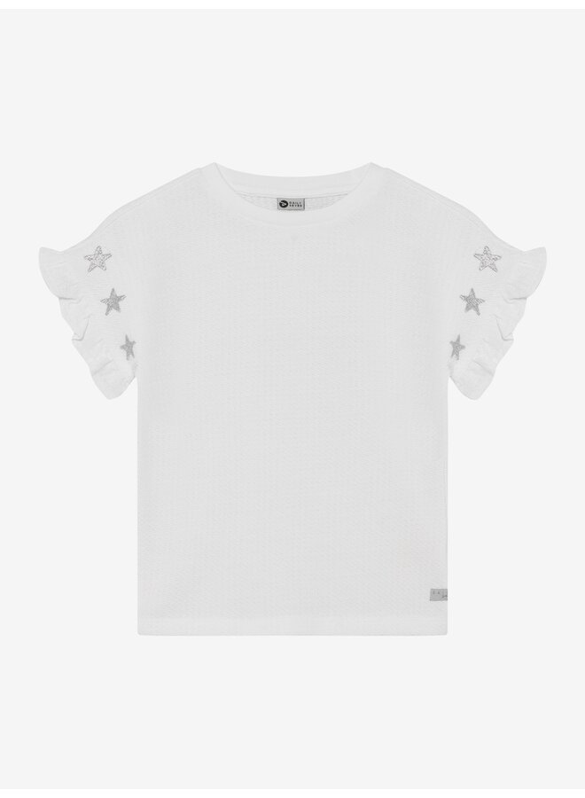 Daily7 - T-shirt embroidery sleeve - Egret