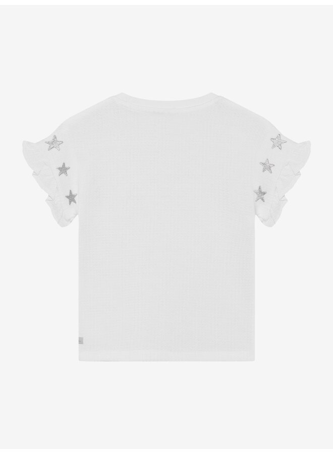 Daily7 - T-shirt embroidery sleeve - Egret