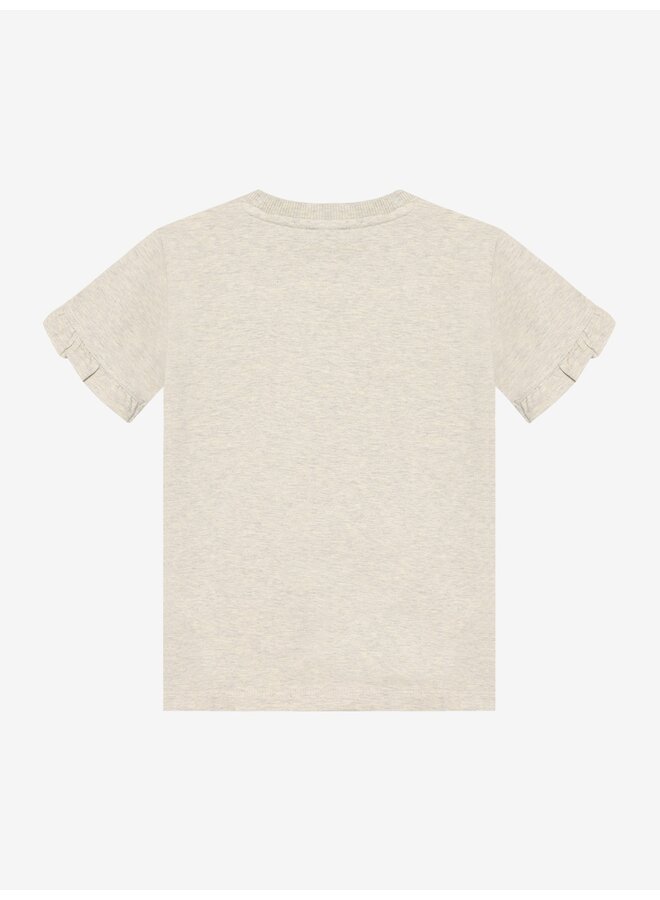 Daily7 - T-shirt rebel print - Creme grey melange