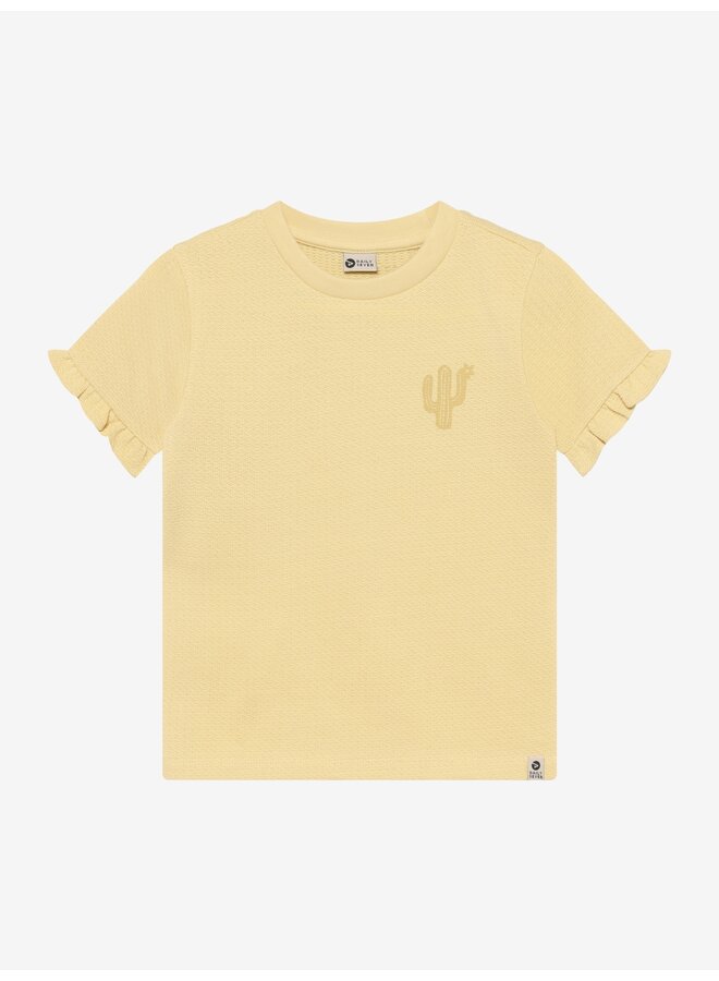Daily7 - T-shirt ruffle backprint - Reed yellow