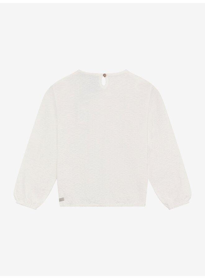 Daily7 - T-shirt longsleeve ruffle - Egret