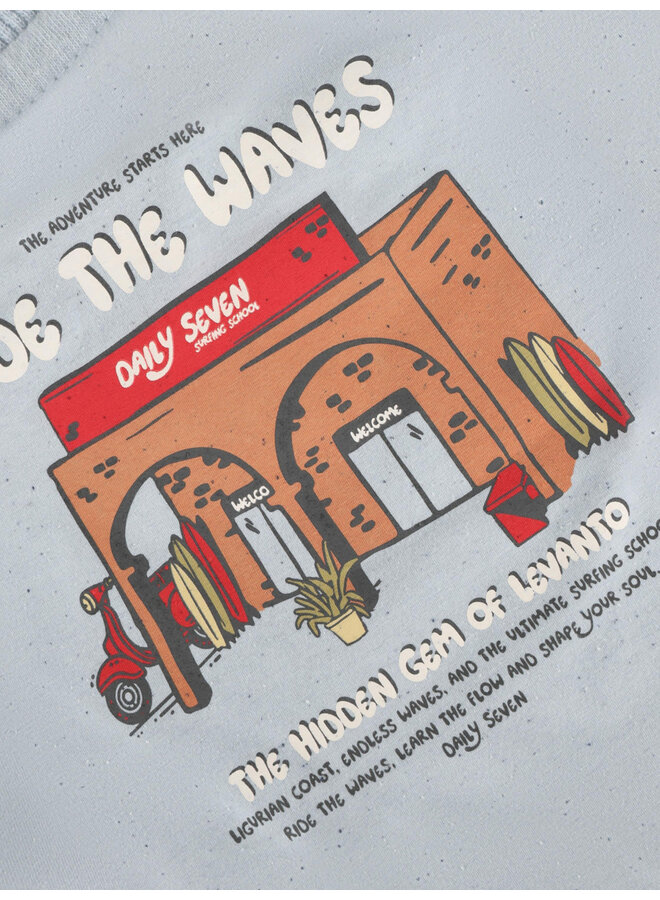 Daily7 - T-shirt backprint - Celestial blue