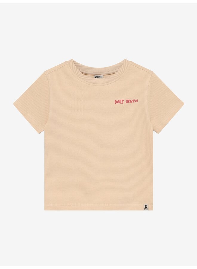 Daily7 - T-shirt backprint - Latte sand