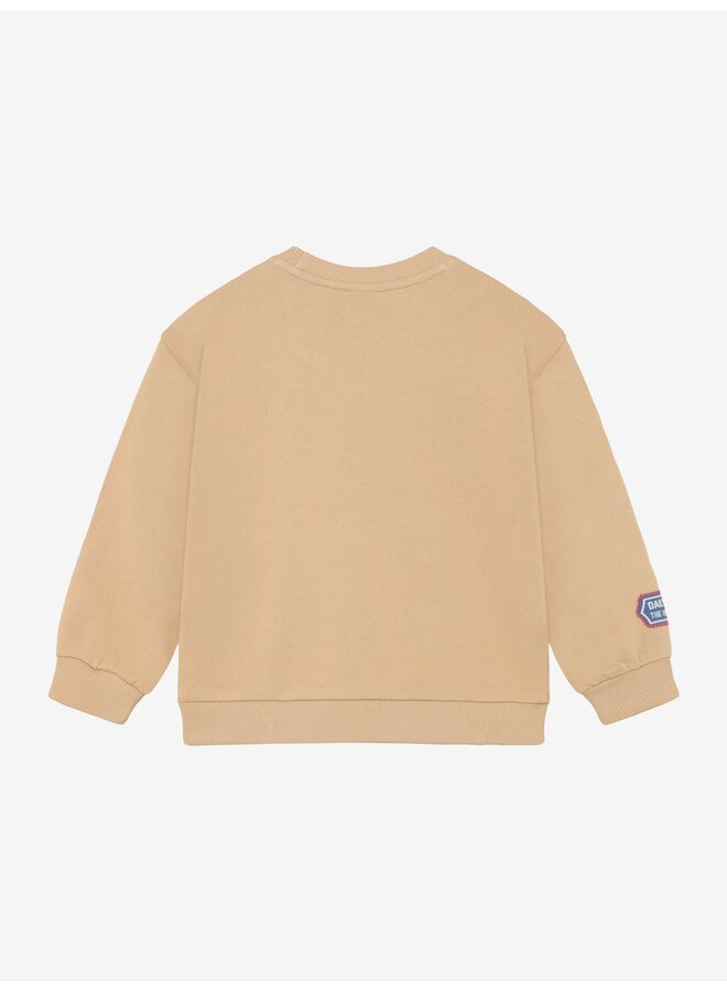 Daily7 - Oversized sweater badges - Latte sand