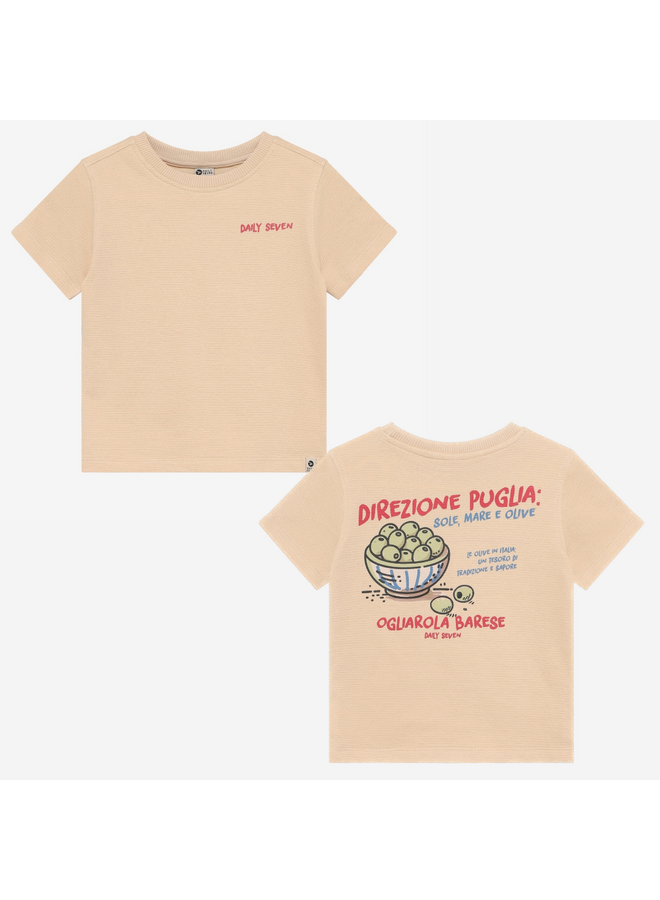 T-shirt backprint - Latte sand