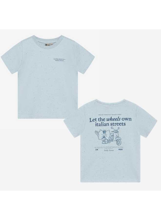 Daily7 - T-shirt nappy backprint - Celestial blue