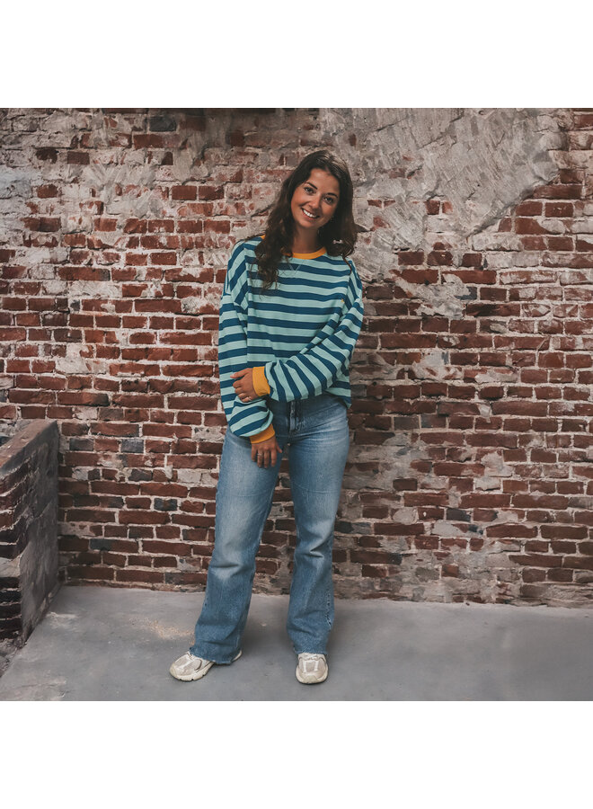 Your Wishes - Stripe French knit sweater mom - Corsair