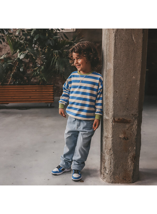 Your Wishes - Stripe French knit sweater - French blue