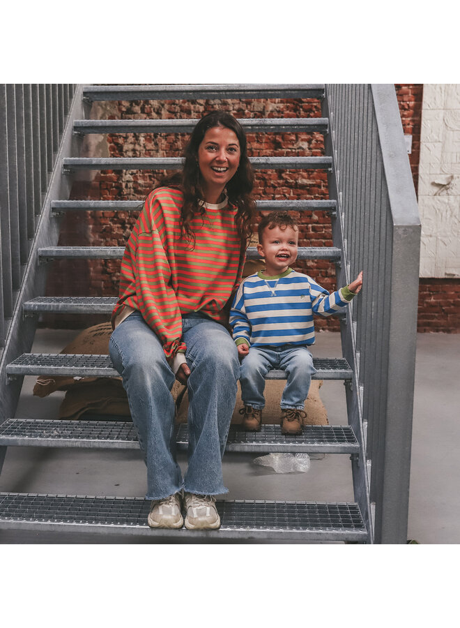 Your Wishes - Stripe French knit sweater - French blue