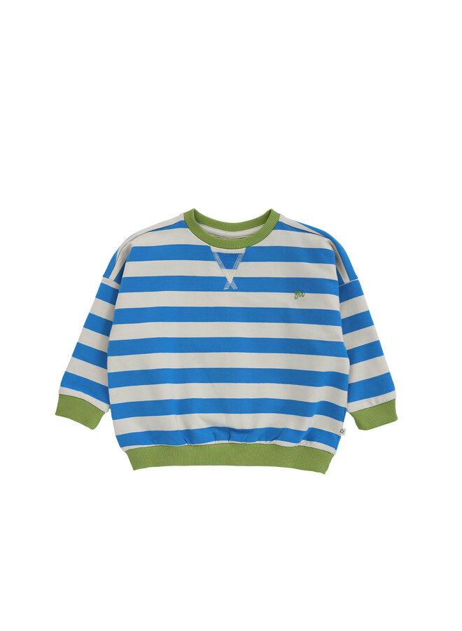 Stripe French knit sweater - French blue