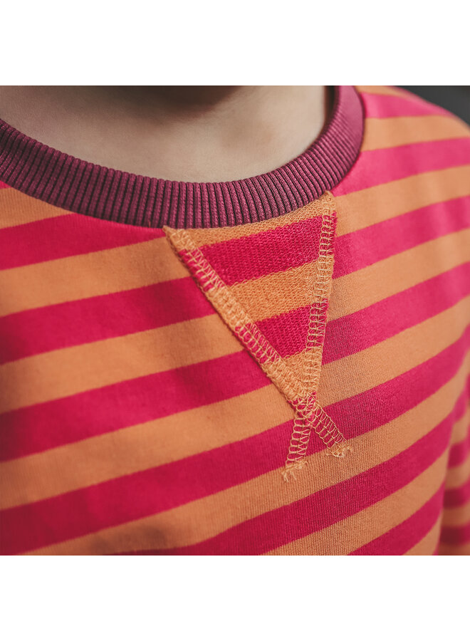 Your Wishes - Stripe French knit sweater - Beetroot purple