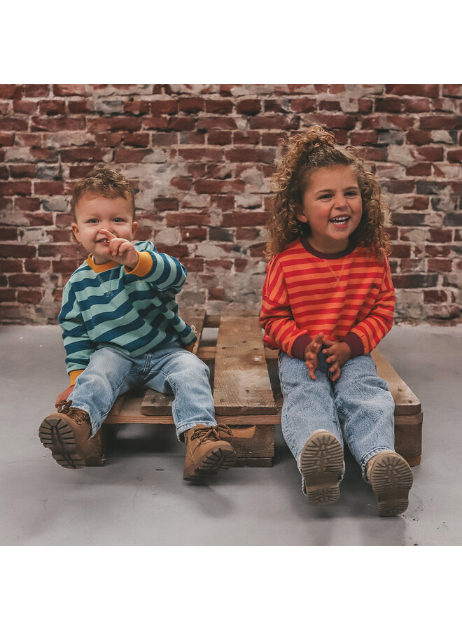 Your Wishes - Stripe French knit sweater - Beetroot purple