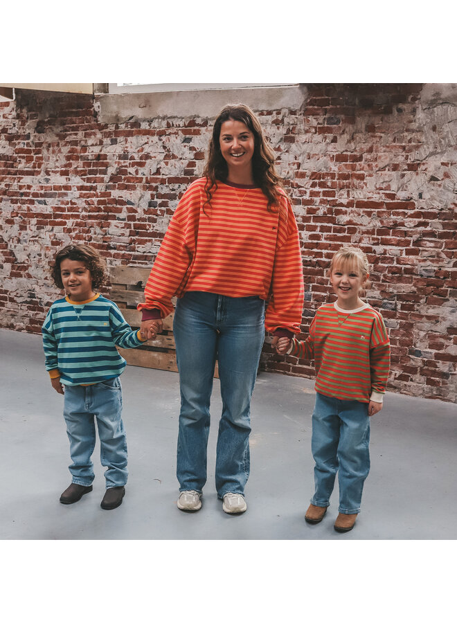 Your Wishes - Stripe French knit sweater mom - Beetroot purple