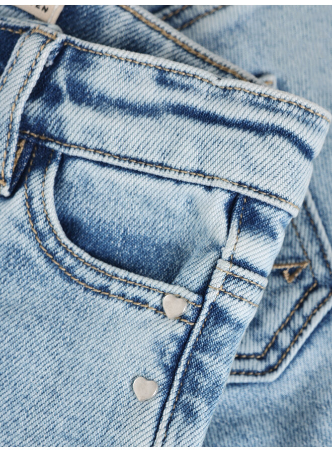 Daily7 - Denim wide fit studs – Blue denim