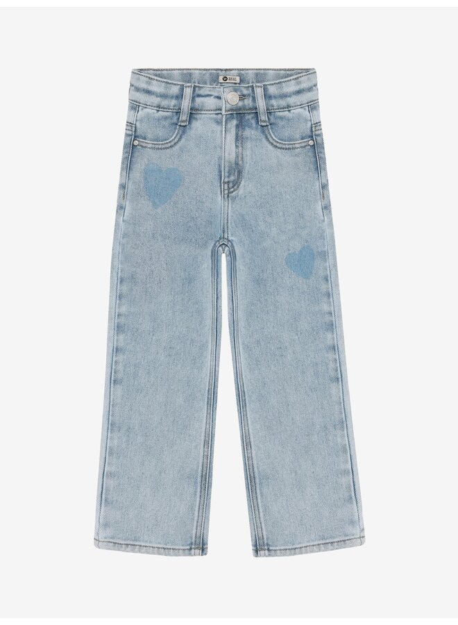 Daily7 - Denim wide fit heart – Light blue denim