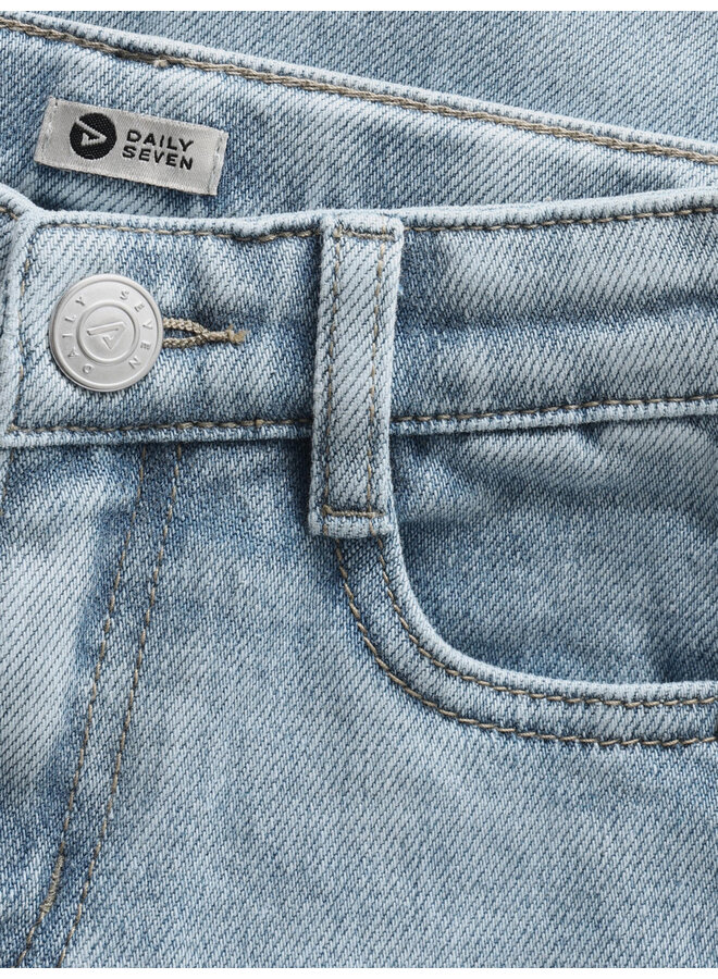 Daily7 - Denim wide fit heart – Light blue denim