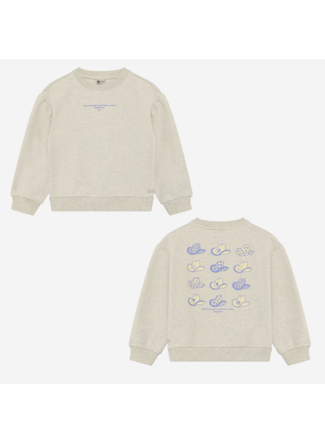 Sweater backprint - Creme grey melange