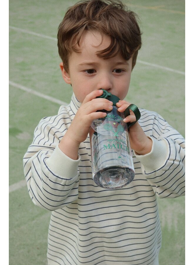 Konges Sløjd - Lou stripe half sweat zip sweat - Flintstone stripe