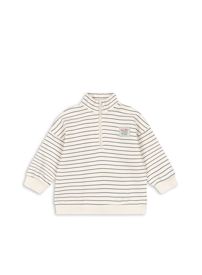 Lou stripe half sweat zip sweat - Flintstone stripe
