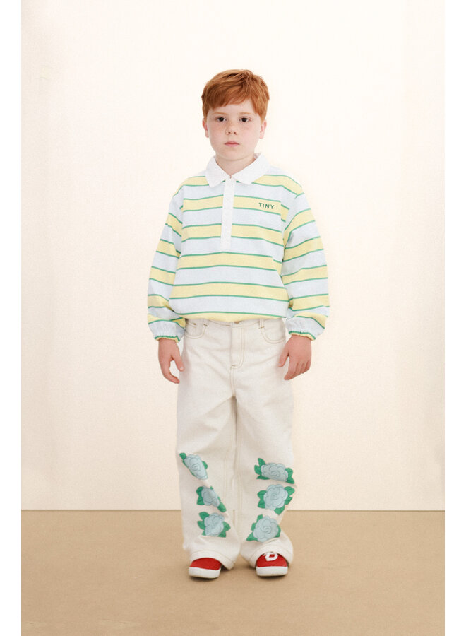 Tiny Cottons - Retro stripes polo sweatshirt