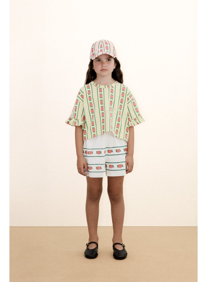 Tiny Cottons - Rose pattern crop tee