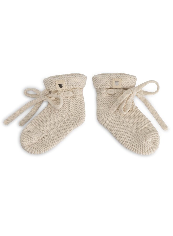A Tiny Story - Baby slippers - Ecru melange