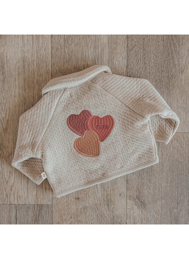 Your Wishes - Quilted jersey cardigan – Oyster gray