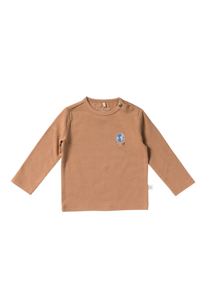 Solid fitted longsleeve – Indian tan