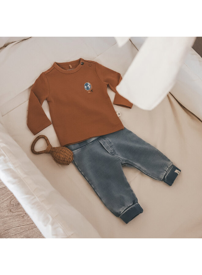 Your Wishes - Solid fitted longsleeve – Indian tan