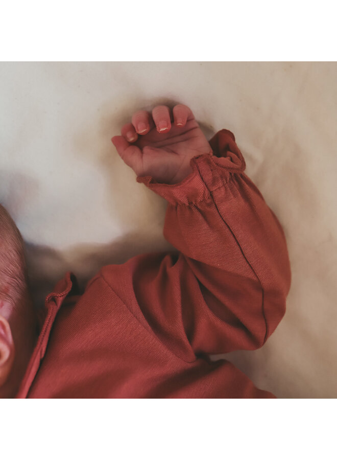 Your Wishes - Solid ruffle longsleeve – Withered rose