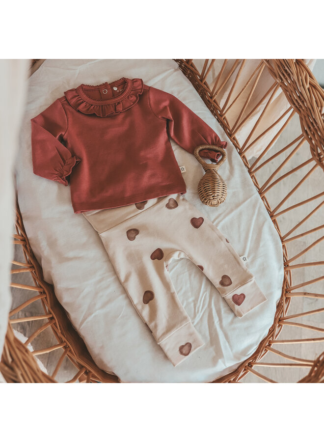 Your Wishes - Solid ruffle longsleeve – Withered rose