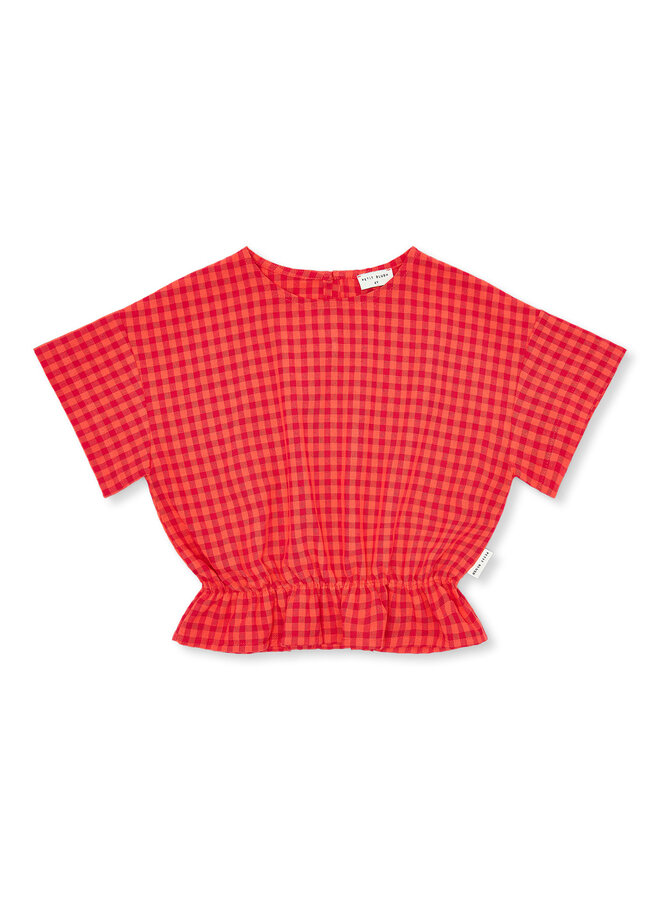 Petit Blush - Blouse elastic waist - Check red