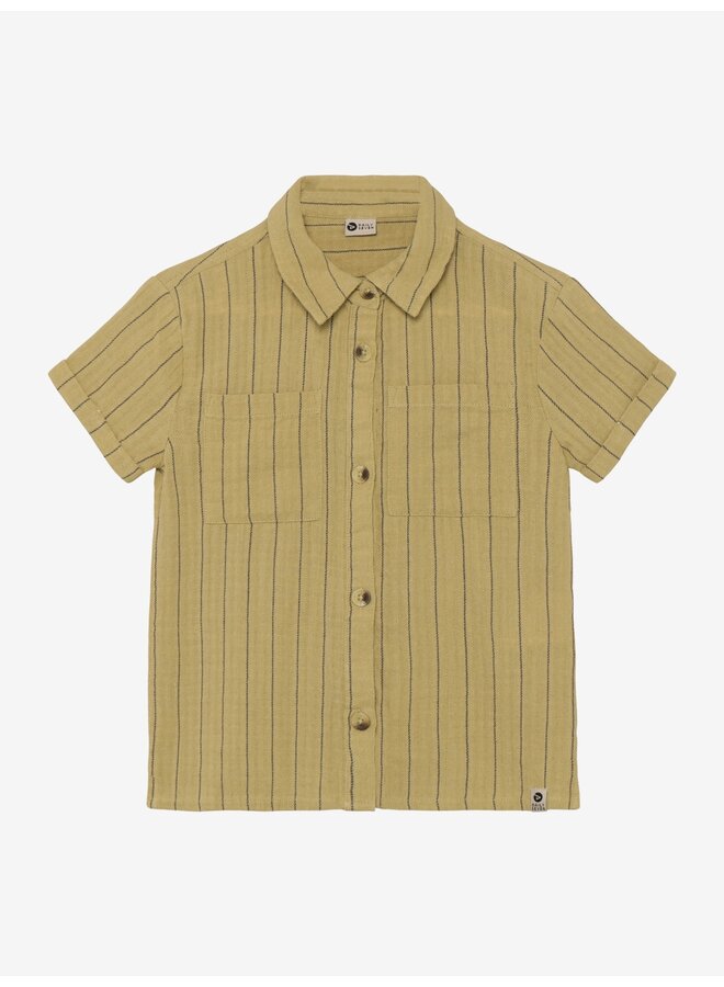 Daily7 - Shirt small stripe - Pale olive green