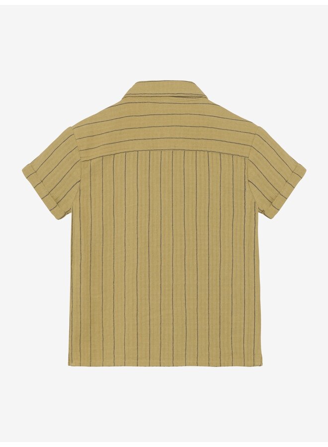 Daily7 - Shirt small stripe - Pale olive green