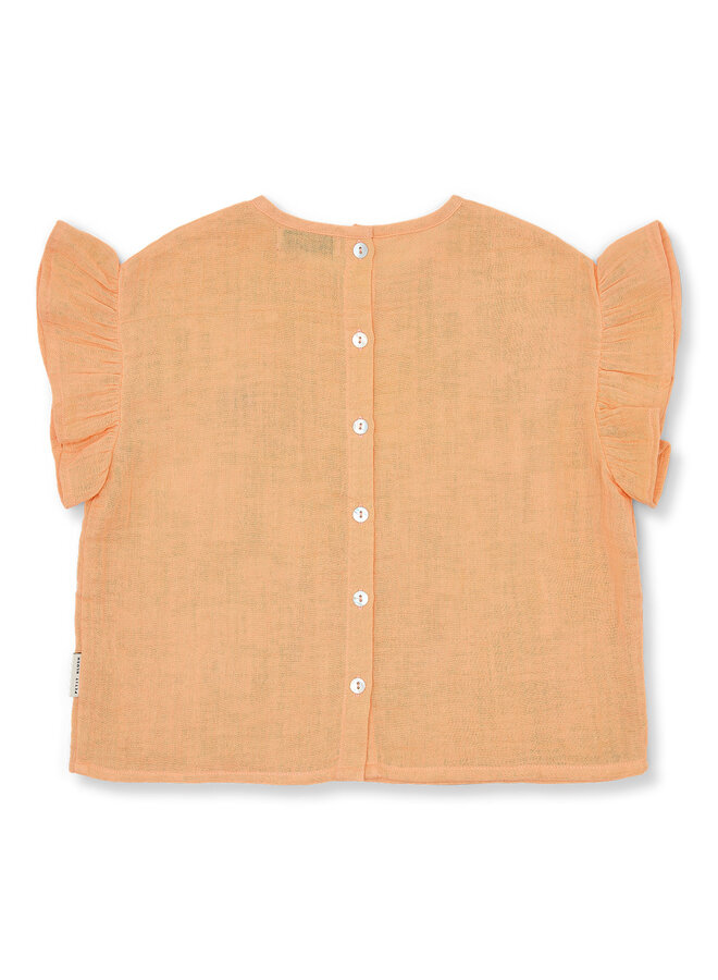 Petit Blush - Loua frill blouse - Peach cobbler
