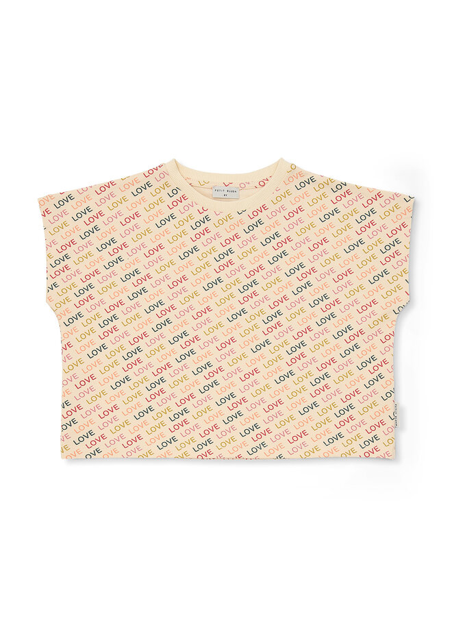 Petit Blush - Simple t-shirt - Love text AOP