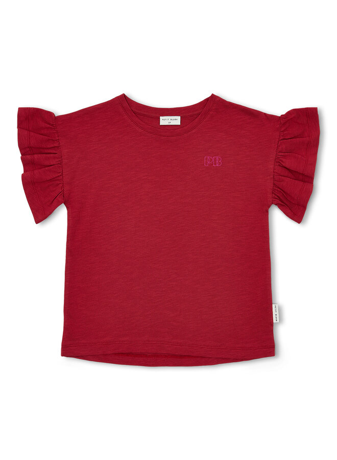 Petit Blush - Bella ruffle tee - Garnet