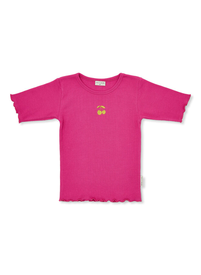 Rib t-shirt - Rose violet