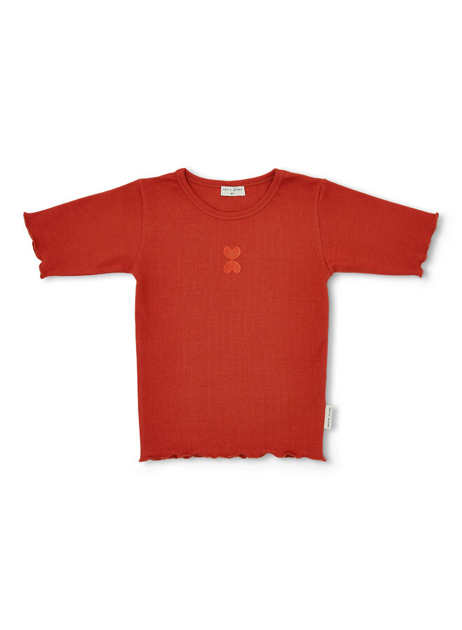 Petit Blush - Rib t-shirt - Burnt brick