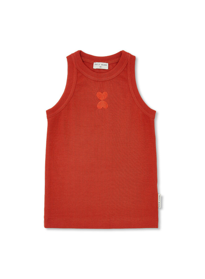 Petit Blush - Rib singlet - Burnt brick