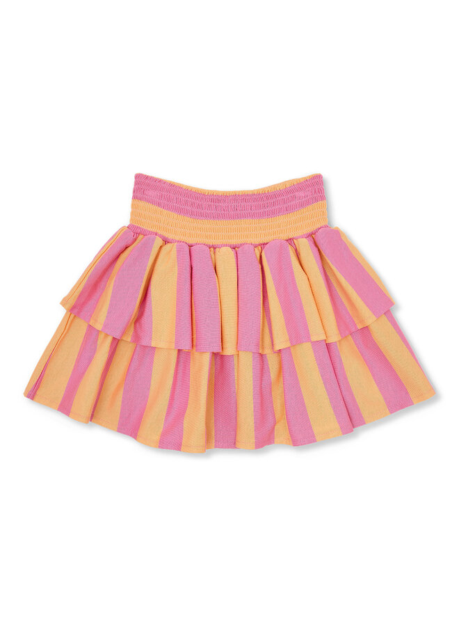 Stripe smock skirt - Cashmere rose/Peach cobbler