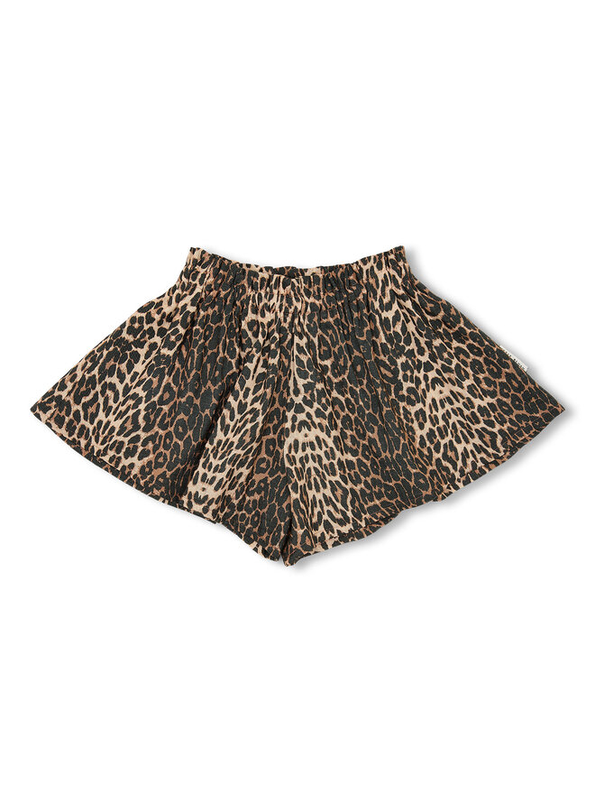 Ruffle short - Leopard AOP