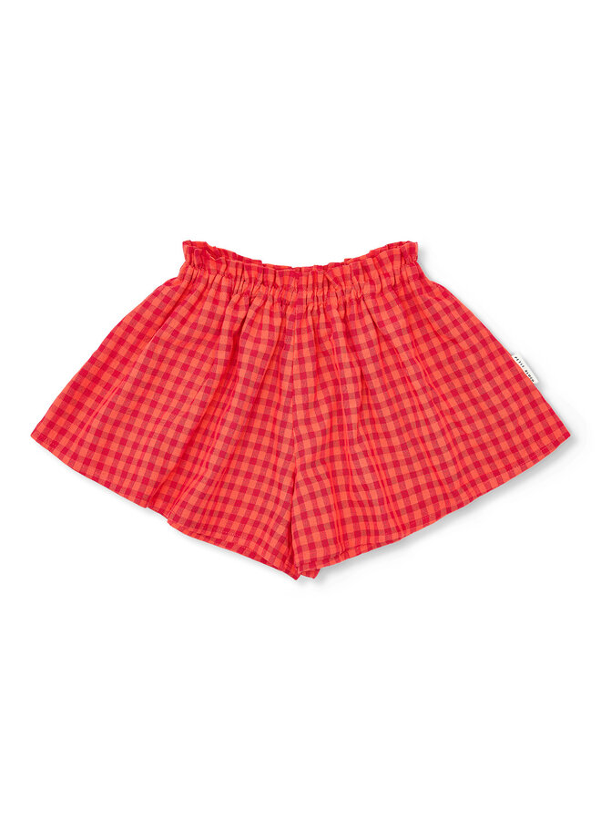 Ruffle short - Check red