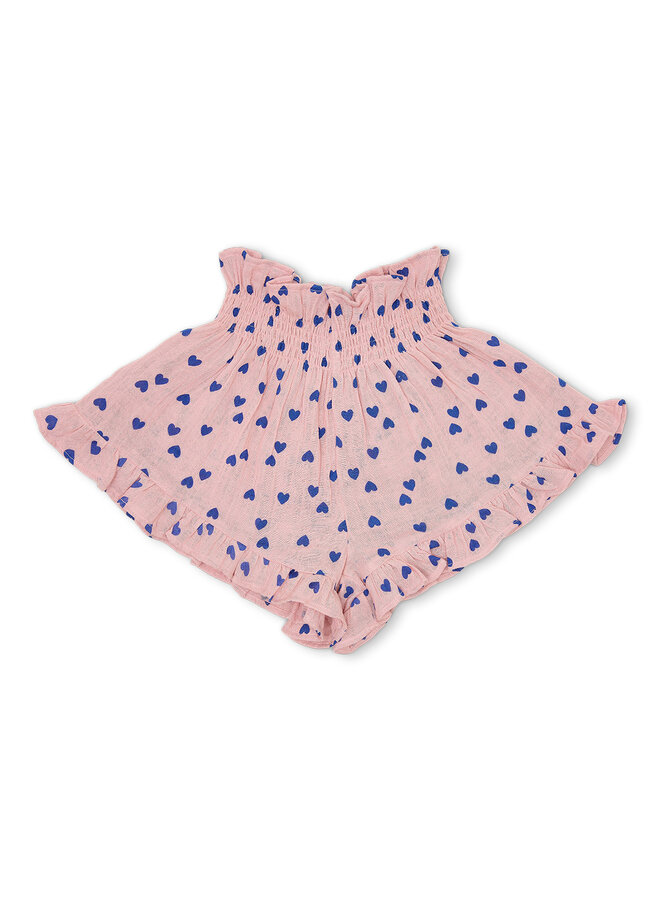 Smock frill short - Candy hearts AOP