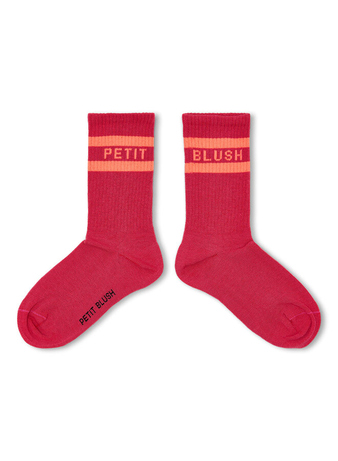 Petit Blush - Sport socks - Raspberry/Neon orange