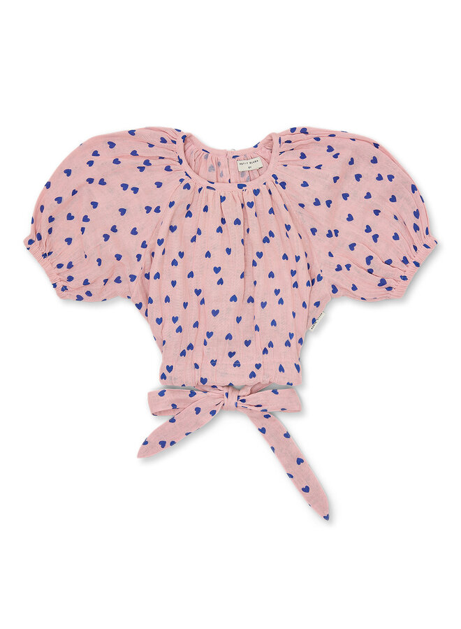 Petit Blush - Adele blouse - Candy hearts AOP