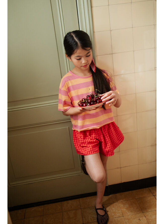 Petit Blush - Ruffle short - Check red