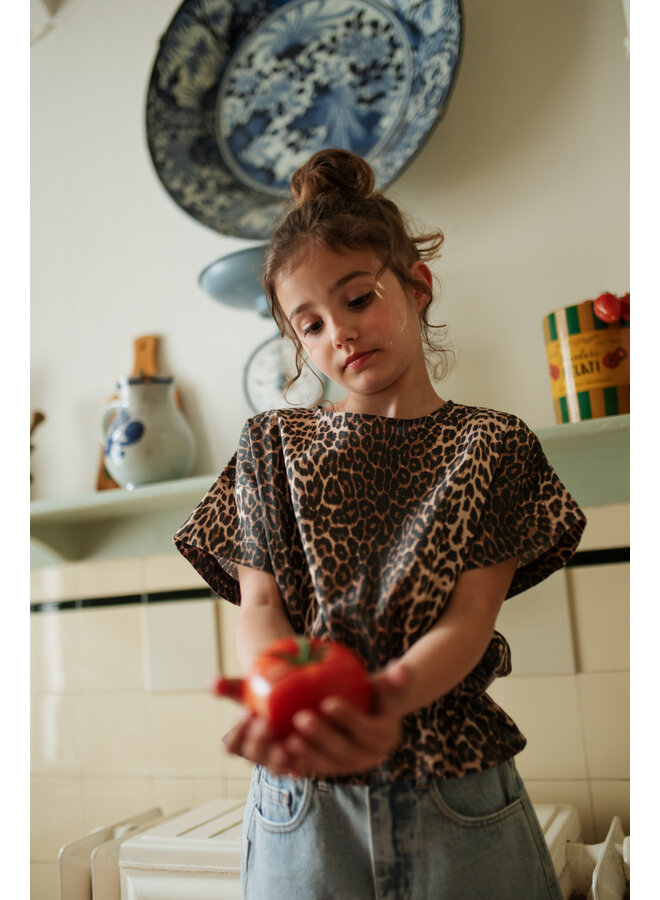 Petit Blush - Blouse elastic waist - Leopard AOP
