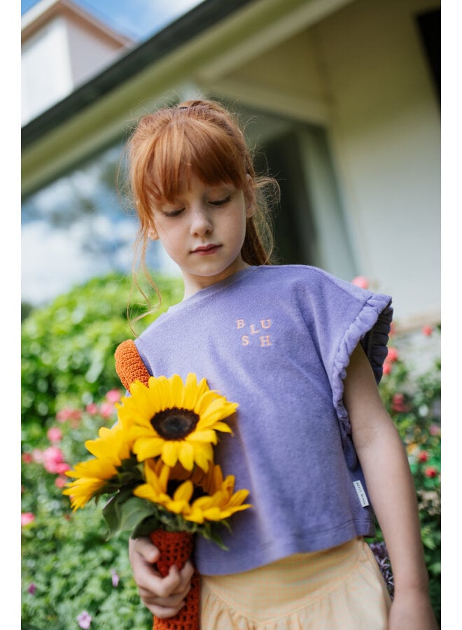 Petit Blush - Towel ruffle top - Chalk violet